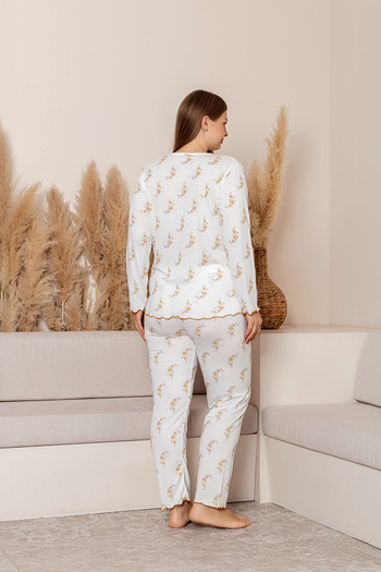 nisaNCa Long Sleeve Plus Size Women's Pajama Set- Floral Print Pajamas - Pinterest Basic Women's Pajamas