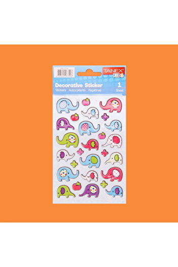 Tanex Elephant Themed Sticker - Colorful