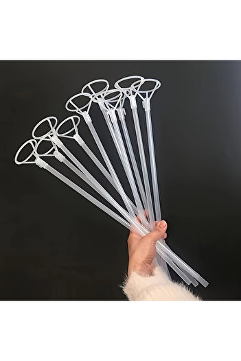 Choice Transparent 50PCS 50PCS Transparent Bobo Balloon Stick Stand with Cup - Perfect for Wedding, Valenti