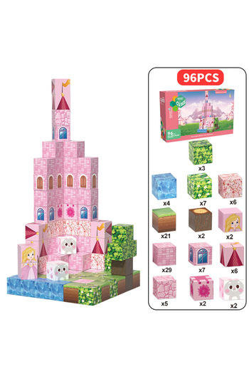 Choice 96PCS Magnetic Building Blocks Princess Castle Garden STEM Montessori Sensory Magnet Constrction Cub