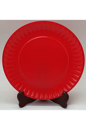 OEM Gemma plate, flat, 26 cm, red, plain, 1Stx