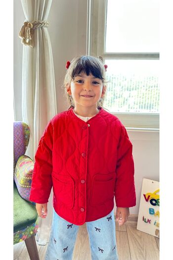 VOSVOSBABYSTORE Red Quilted Children's Jacket