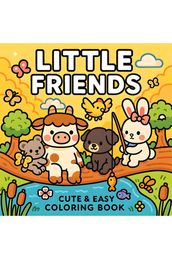 Choice MULTI LITTLE FRIENDS Bold-easy Patterns Coloring Book for Adults Cute Drawing Book Perfect Gift for