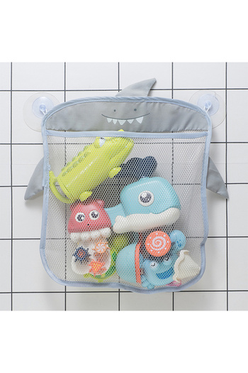 Choice gray Baby Shower Toy Bathroom Mesh Bag Sucker Design For Bath Toys Kids Basket Cartoon Animal Shapes