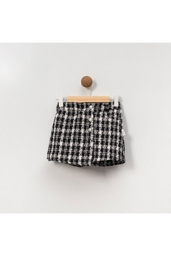 Overdo Plaid Tweed Fabric Children's Shorts Skirt 100% Cotton