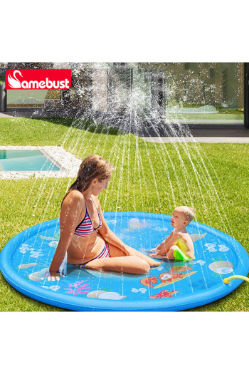 Choice 100cm blue Camebust inflatable pvc water sprash mat outdoor water play sprinkler toy 59'
