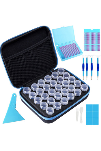 Choice Blue 30 Blue Tool Blue 30 Grids Diamond Painting Bead Storage Boxes Large Capacity Set With Accessor
