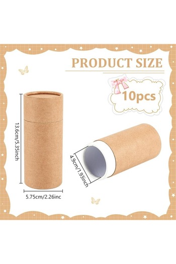 Choice AECH-22815 10PCS 100ml/ 3.5oz Kraft Paperboard Tubes Round Kraft Paper Containers for Pencils Tea Ca