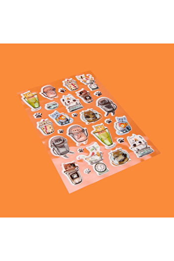 Tanex Astronaut Cat Themed Sticker - Colorful