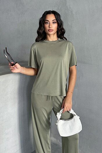 MD trend Women's Modal T-Shirt - Pants Two-Piece Set
