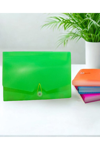 Limmy Bellows File with 13 Section Pockets - Green