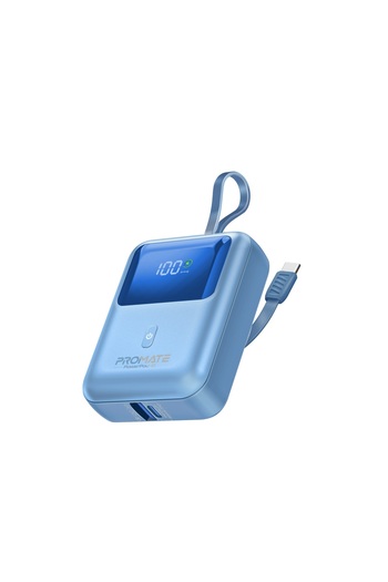 Promate Ultra Compact 35W SuperSpeed Power Bank20000mah with Built-In USB-C & Lightning Cable