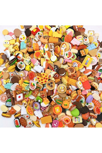 CT-TOYS (15 Adet ) Mini Yiyecek Figürleri Oyuncak Mutfak Oyunu (2-3 cm)