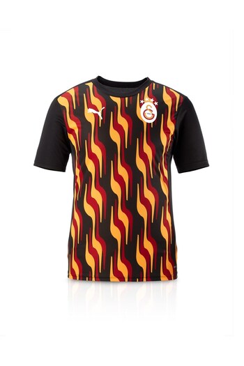 Galatasaray Γνήσιο μπλουζάκι προπόνησης με άδεια χρήσης με λαιμόκοψη σε μαύρο χρώμα