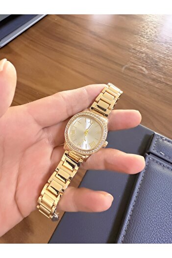 LOOQ New Model Women's Wristwatch with Zircon Stone Detail and Roman Numerals