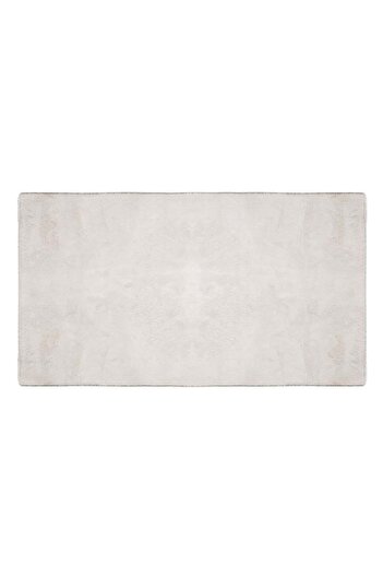 TOPI TOY White decorative velvet rug, 110 x 60 cm