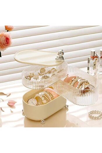 Generic GHAKKE Women's organizer jewelry box, acrylic rotating children's hair accessories storage box 3 la
