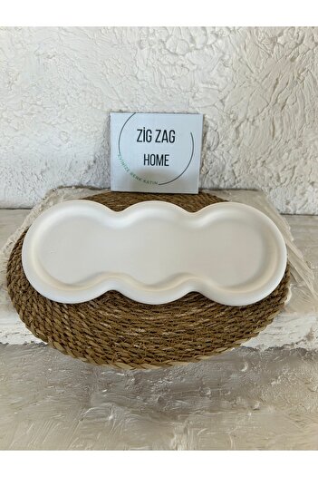 Zigzag Home Dekoratif Bölmeli Tabak ,Tepsi , Kase ,Organizer , Çok Amaçlı ,Sunum Tepsisi