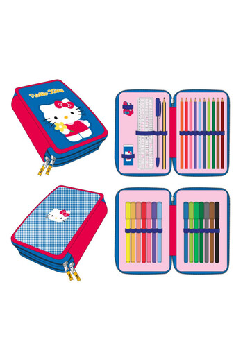 Hello Kitty Blue filled pencil case 2 floors