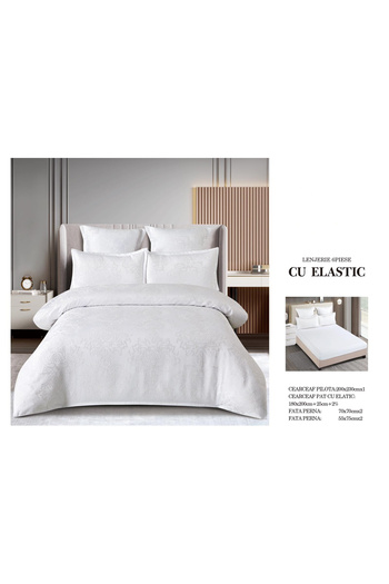 FIONNA.RO Jacquard Elastic Bed Linen - Royal White