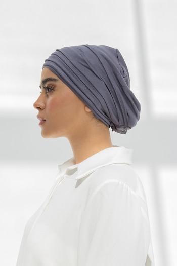 HIJAB VIP Double Stretch Turban - Grey Purple