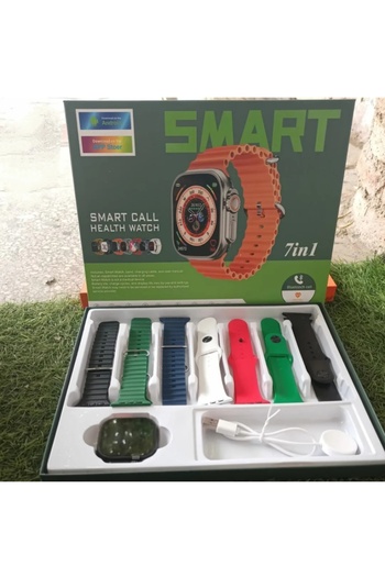Smartwahc Luxury Unisex Smart Watch with Calling Capability, Wireless Charging, and 7 Customizable Straps