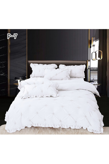 FIONNA.RO Bed Linen With Pleats And Ruffles - White