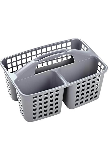 Generic Fitto Plastic Portable Shower Caddy Basket – Cleaning Storage Organizer with Handle, 3 Compartments