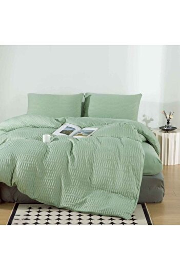 FIONNA.RO Crepe Fine Linen Bed Linen With Elastic - Mint Green