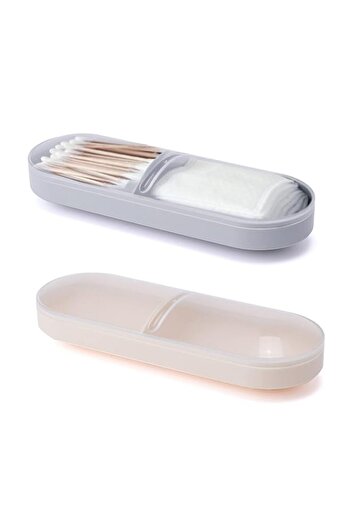 Generic Cotton Swab Ball Holder Dispenser, 2 Pcs Travel Cotton Pad Storage Case, Dispenser Container Box wi