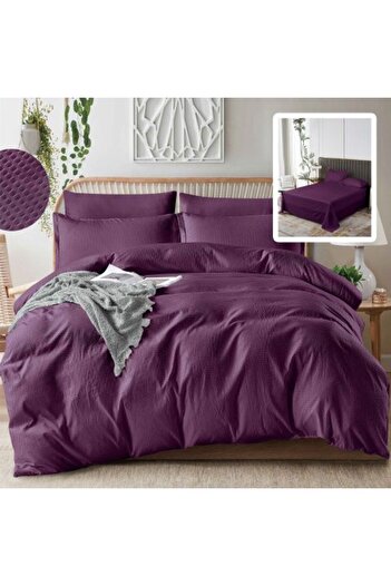 Ralex Double Bed Linen Creponata UNI 6 pieces, bed sheet 230 x 250 cm, duvet cover 200 x 230 cm, 2 pillowc