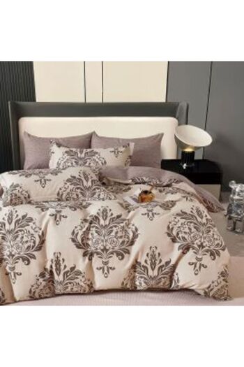 Ralex Double Bed Linen Percale Printed Cotton 100%, 4 Pieces: Bed Sheet 240 x 260 cm, Duvet Cover 200 x 23