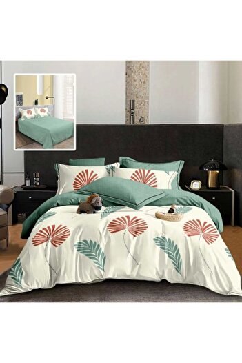 Ralex Double Bedding Set Cotton Finet 6 Pieces 220 x 240 cm, Quilt 200 x 220 cm, 2 Pillowcases 50 x 70 and