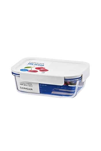 Generic LocknLock Clear Glass Rectangular 630ml White - Durable, Airtight, Heat-Resistant Food Storage Cont