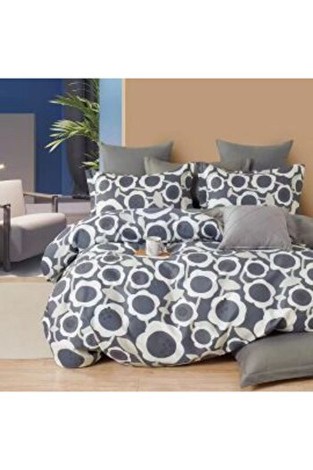 Ralex Single Bed Sheet Set Percalle Print Cotton 100%, 3 Pieces, Sheet 160 x 240 cm, Duvet Cover 150 x 220
