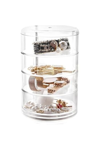 Generic Bukela Jewelry Storage Box 4-Tier 360 Degree Rotating Adjustable Jewelry Display Case Acrylic Organ