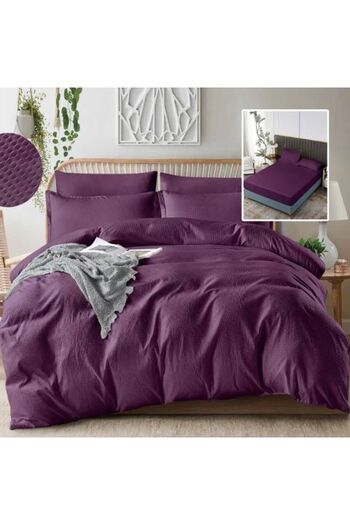 Ralex Double Bed Linen Creponata UNI 6 pieces, mattress cover 160/180 x 200 cm, duvet 200 x 230 cm, 2 pill