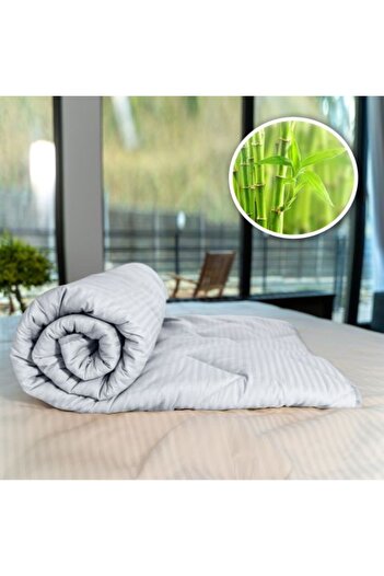 Ralex Quilted Bamboo Winter Quilt with Damas Face Cotton 100% Linear 160 x 210 cm, White