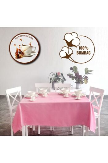 Ralex Stain-resistant tablecloth 100% Cotton 160 x 220 cm, Pink