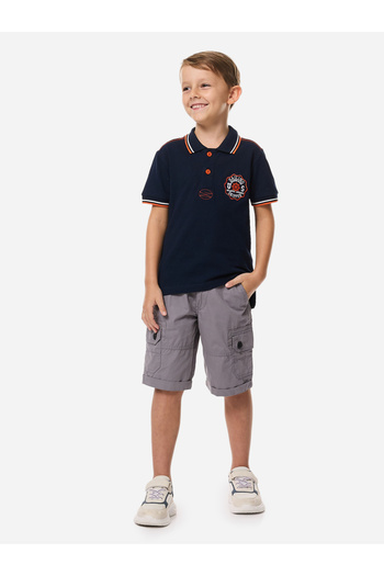 Victor and Jane By Styli Boys Solid Cargo Shorts with Belt Loops