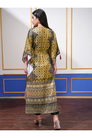 Vishudh By Styli Women All-Over Print Kimono Sleeve Kaftan Midi Dress