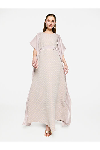 House of Moda By Styli Embellished Kimono Sleeve Belted Maxi Dress