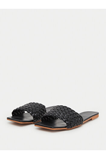 Take Two By Styli Solid Textured Weaving Flat Sandals