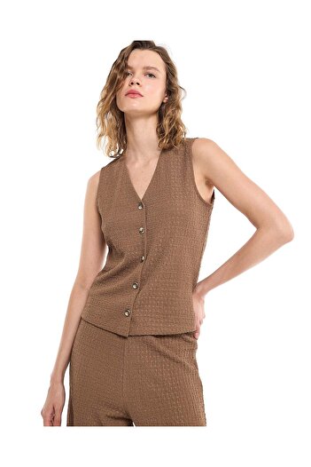 R&B Textured Vest Top with V-Neck