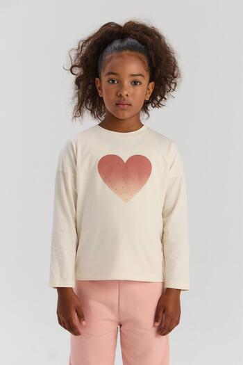 Tyess Basic Bg Store Girl's Ecru Tshirt
