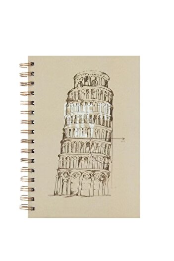 Roco Notebook “Leaning Tower” A5 – 100 Sheets – Artistic Cover & Lined Pages