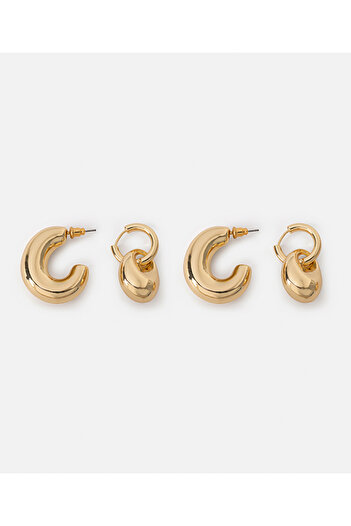 İpekyol Metal Hoop Earrings Set