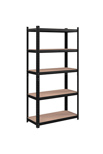SONGMICS Metal storage rack, with MDF shelves, 5 shelves, max. 875 kg, 180x90x40cm, black