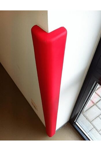 Generic Corner Wall Protector Guard, Red Foam Safety Bumper, L-Shaped Impact Protection