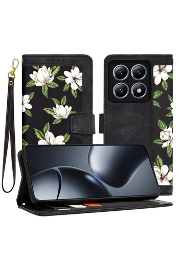 Royal Protective Case for Xiaomi 14T Pro, ROYAL, E46, -leather, Flowers of the Dawn